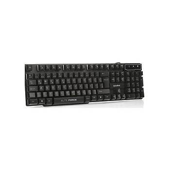 Dark Elite Force DK-AC-GK1000 Usb Kablolu Mekanik Hisli Aydnlatmal Oyuncu Q Klavye