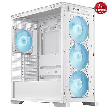 ASUS TUF Gaming GT302 TG ARGB Temperli Cam USB 3.2 Beyaz Mid Tower E-ATX Gaming Kasa