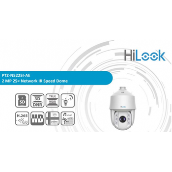HiLook PTZ-N5225I-AE 2Mpix 5-120m Lens 25X Optik Zoom 100Mt Gece Gr SD Kart PoE Ses Giri k H265+ Speed Dome PTZ IP Kamera (Ayak Dahil)