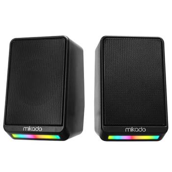 Mikado MD-178 6W 1+1 Masaüstü RGB Aydınlatma USB Siyah Kasa Speaker