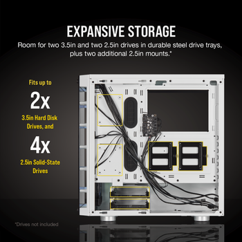 Corsair CC-9011189-WW Icue 465X RGB Temperli Cam Yan Panel Mid Tower Bilgisayar Kasas� Beyaz