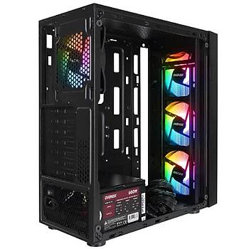 Everest FACED V5 Mesh 600W RGB Siyah Gaming Kasa