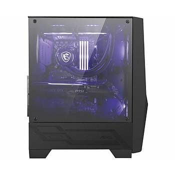 MSI Mag Forge 100M Temperli Cam 2X120MM 1X120MM ARGB Fan PSU Yok Gaming Siyah Kasa