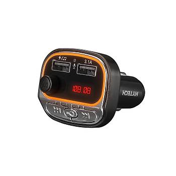 Hytech HY-XCB40 �ift USB 5V 3.1A Rainbow I��kl� Led Ekran TF Kartl� V5.0 Bluetooth Fm Transmitter