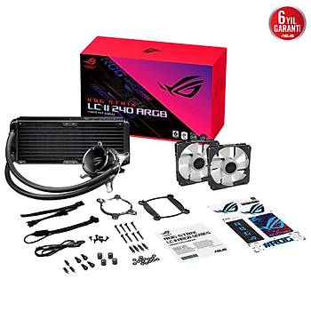 Asus Rog Strix LC II 240 ARGB Aura Sync�120mm*2 Adreslenebilir RGB Fan�CPU S�v��So�utucu�V3