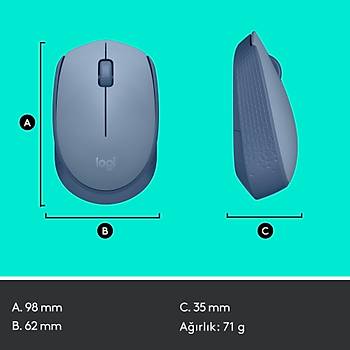 LOGITECH M171 KABLOSUZ MOUSE-BLUEGREY 910-006866