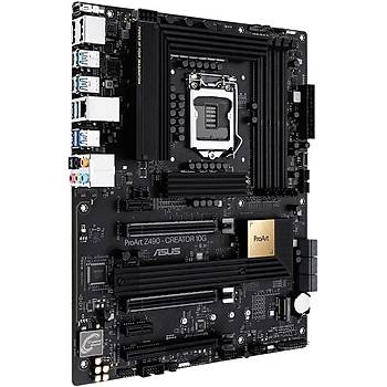 Asus Proart Z490-Creator 10G Intel Z490 LGA1200 DDR4 4600 Thunderbolt HDMI ift M2 USB3.2 Aura RGB COM 10G Bit + 2.5GBT Lan Atx Anakart