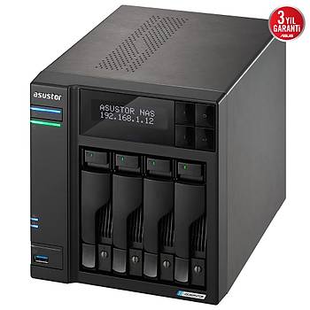 Asustor AS6704T Intel N5105 4 Yuval� (4X22TB Deste�i) 4GB DDR4(16GB Ram Deste�i) M.2 x4 PCIe x1 2.5GbE x2 USB 3.2 x3