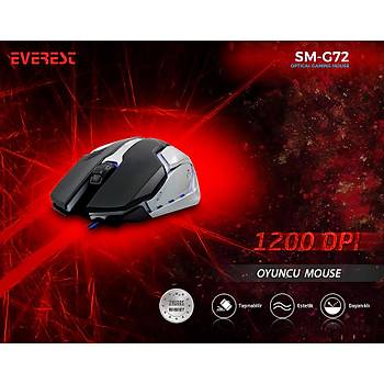 Everest SM-G72 Usb Siyah-G�m�� I��kland�rmal� Oyuncu Mouse