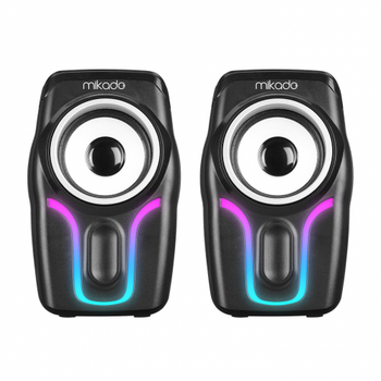 Mikado MD-S25 BOLD 6W 1+1 Masa�st� RGB USB Speaker Siyah