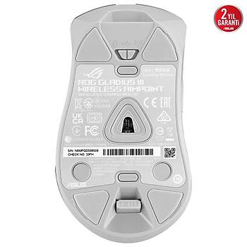 Asus Rog Gladius III Wireless Aimpoint 2.4GHz Bluetooth 36000 Dpi Beyaz Oyuncu Mouse