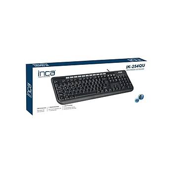 Inca IK-254QU Q-USB Multimedya Lazer bask�l� Siyah Klavye