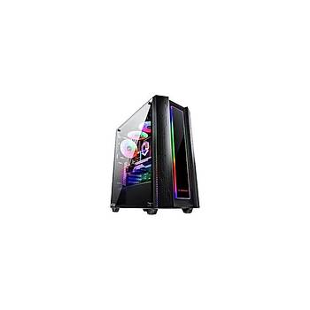 Rampage GRAND 600W 80 Plus Bronze Temper Caml 14cm RGB Fan+Led eritli Gaming Oyuncu Kasas