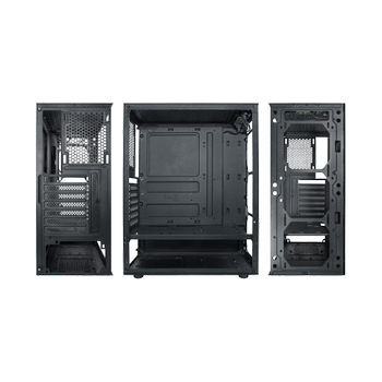 Vento VG10F Mid Tower 550W 80+ Siyah Temperli Cam RGB Atx Gaming Kasa