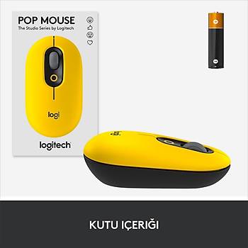 Logitech Pop Kablosuz Mouse Emojili - Sarý & Siyah 910-006546