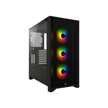 Corsair CC-9011204-WW Icue 4000X RGB Temperl Cam Yan Panel Mid Tower Bilgisayar Kasas Siyah