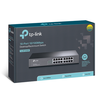 TP-Link Omada TL-SF1016DS 16 Port MegaBit Metal Kasa Y�netilemez Masa�st�/Rackmount Switch