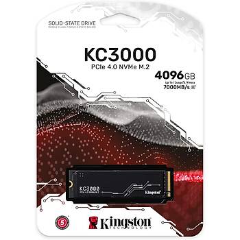 Kingston KC3000 4TB 7000-7000MB/s NVMe PCIe 4.0 m.2 Gen4 SSD (SKC3000D/4096G)