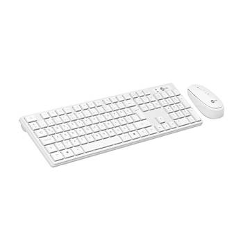 Lenovo Lecoo KM2001 Beyaz Kablolsuz Klavye Mouse Set