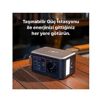 Xenon Smart X6801 88W 24000mAh Ak�m Koruma G�ne� Paneli Uyumlu Kablosuz �arj Ta��nabilir G�� �stasyonu
