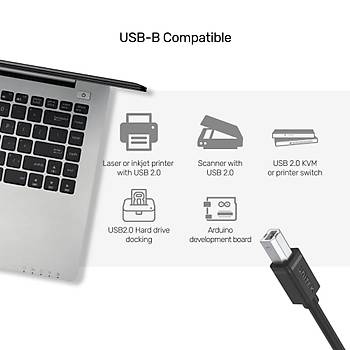 Unitek USB 2.0 to USB B 3Mt Yaz�c� Kablosu (Y-C420GBK)