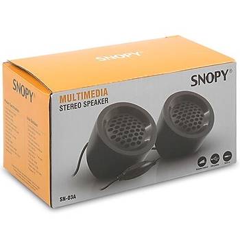 Snopy SN-03A 2.0 Siyah 2Wx2 USB Mini Speaker Ses Sistemi