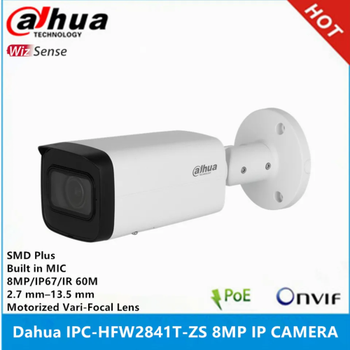 Dahua IPC-HFW2841T-ZAS-27135 8Mpix Gece G�r��� Dahili Mikrofon Starlight IP67 PoE Bullet IP Kamera