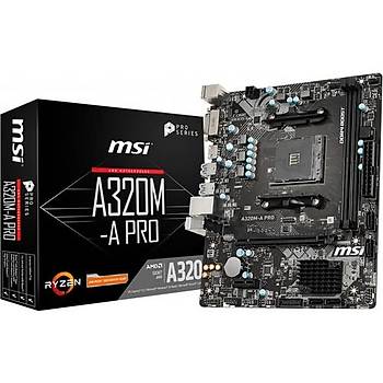 Msi A320M-A Pro DDR4 S+V+GL AM4 (mATX) Anakart