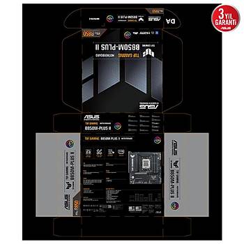 Asus Tuf Gaming B850M-PLUS II AM5 DDR5 8000+(OC)MHz mATX Gaming (Oyuncu) Anakart