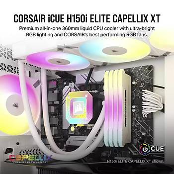 Corsair CW-9060073-WW icue H150i Elite Capellix XT Beyaz S�v� ��lemci So�utucusu