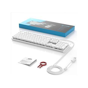 MageGee MK-STORM 104 Tu� Blue Switch Kablolu Beyaz Mekanik Oyuncu Klavyesi