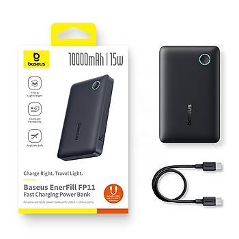 Baseus Enerfill Fp11 10000Mah 15W Siyah Powerbank