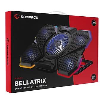Addison Rampage AD-RC13 BELLATRIX Siyah 5 Fan 2 USB RGB I��kl� 15-17 Notebook So�utucu Stand