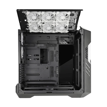 CM HAF700 EVO Tempered Glass ARGB Ledli LCD Ekran Mesh �n Panel Titanyum 7Fanl� Gri Renkli FullTower Kasa