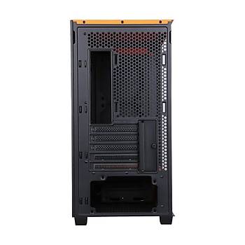 PowerBoost PB-P2252BO USB 3.0 ATX Mesh Ring ARGB Fan Turuncu Kasa