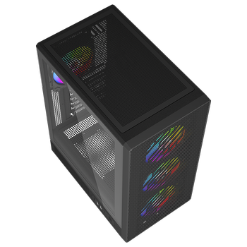 PowerBoost A600B 600W 80+ ATX USB 3.0 Rainbow Fanl� Mesh Siyah Gaming Kasa