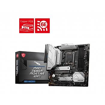 MSI MAG Z690M MORTAR WIFI SOKET 1700 DDR5 6200(OC) PCI-E Gen 5 .M.2 USB3.2 1x 2.5G LAN Wi-Fi 6 mATX