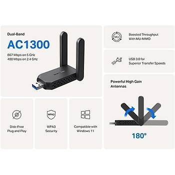 Tp-Link MA32H AC1300 USB 3.0 Wi-Fi Adapt�r