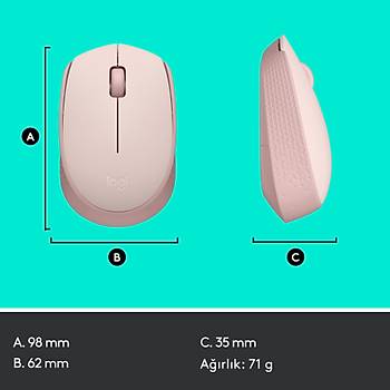 Logitech M171 Kablosuz Mouse - Rose 910-006865