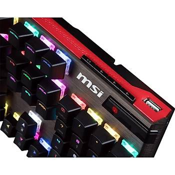Msi GG Vigor GK80 CR TR Gaming Keyboard Gerçek Mekanik N-key %100 Antighosting Alüminyum Cherry Mx Red Türkçe Q Gaming Klavye