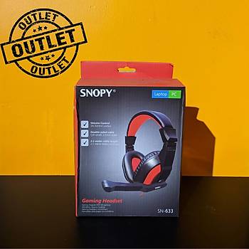 Snopy SN-633 Siyah/Kırmızı Gaming Oyuncu Mikrofonlu Kulaklık (OUTLET)