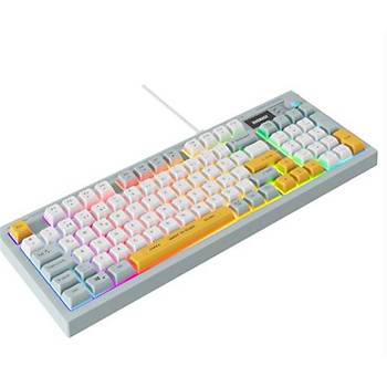 Everest KB-79 Silent Pro Mavi-Beyaz-Sar� Sessiz  Rgb T�rk�e Q Membrane Oyuncu Klavyesi