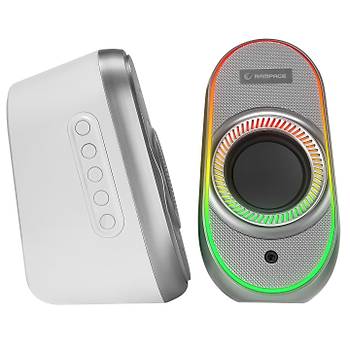 Rampage RMS-X3 2.0 6W Bluetooth �zellikli Beyaz Multimedia RGB I��kl� Gaming USB Speaker