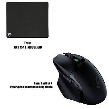 Razer Basilisk X HyperSpeed Kablosuz Gaming Mouse + Trust GXT 754 L Mousepad