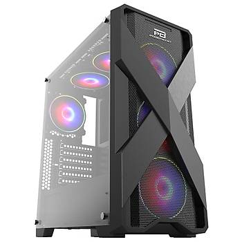Power Boost VK-E03C USB 3.0 ATX Mesh Ring Rainbow Fan Siyah Kasa (PSU Yok)