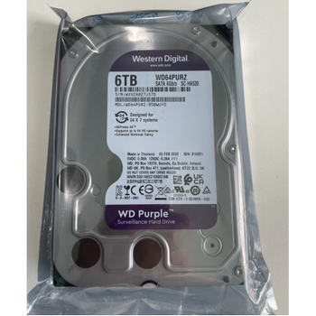 WD Purple WD64PUR 6TB 5400Rpm 256Mb 7/24 Gvenlik HardDisk