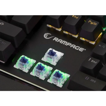 Rampage KB-R91 Optik Switch G�kku�a�� Ledli RGB �eritli Metal Y�zey Mekanik Oyuncu Klavye