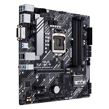 Asus Prme B460M-A Intel B460 LGA1200 DDR4 2933 DP HDMI DVI ift M2 USB3.2 Aura RGB Matx 128GB Ram Destei Anakart
