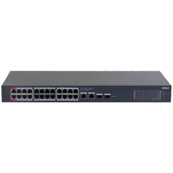 Dahua CS4228-24GT-375 28Port Gigabit 24 Port PoE 375W +2 Port Uplink +2 Port SFP Gigabit Combo Cloud Y�netilebilir Switch