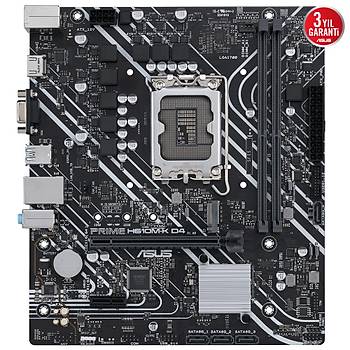 Asus Prime H610M-K D4 ARGB DDR4 3200MHz MATX Anakart